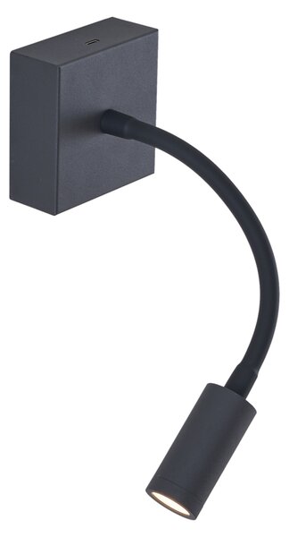Moderní nástěnná lampa černá vč. LED stmívatelná dobíjecí - Harper