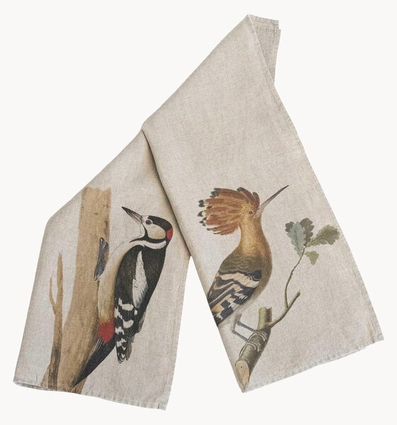 Sada lněných utěrek Woodpecker & Hoopo, 2 díly