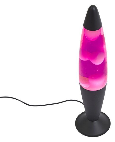 Lávová lampa růžová s bílým voskem vč. LED - Molten Lava