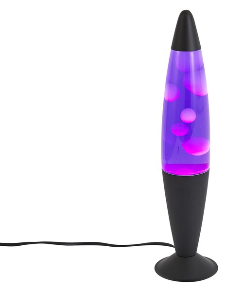 Lávová lampa fialová s bílým voskem vč. LED - Molten Lava