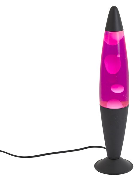 Lávová lampa růžová s bílým voskem vč. LED - Molten Lava