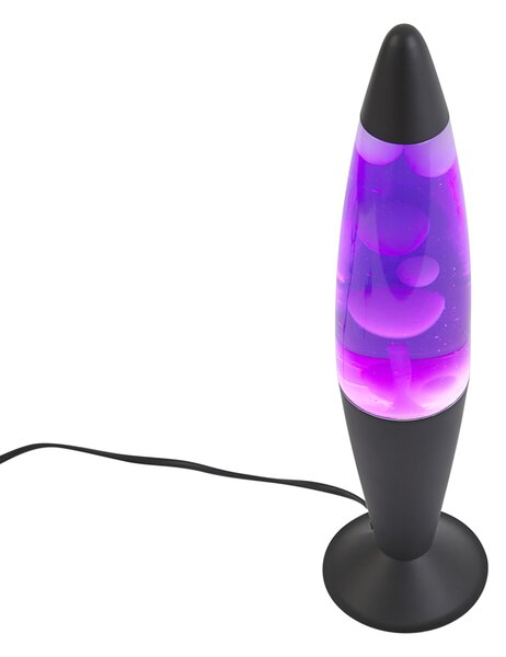 Lávová lampa fialová s bílým voskem vč. LED - Molten Lava