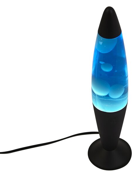 Lávová lampa modrá s bílým voskem vč. LED - Molten Lava
