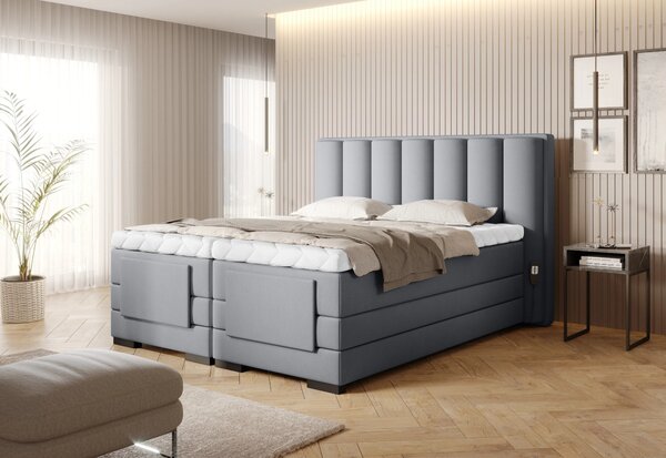 Boxspringová polohovací postel 140x200 VERION - popelavá 2