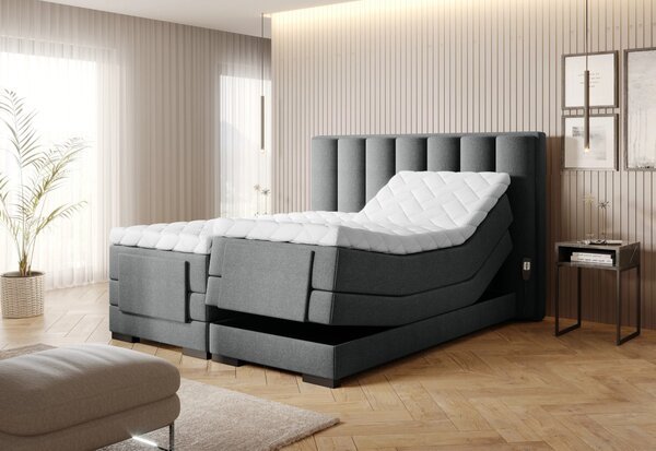 Boxspringová polohovací postel 140x200 VERION - tmavě šedá 2