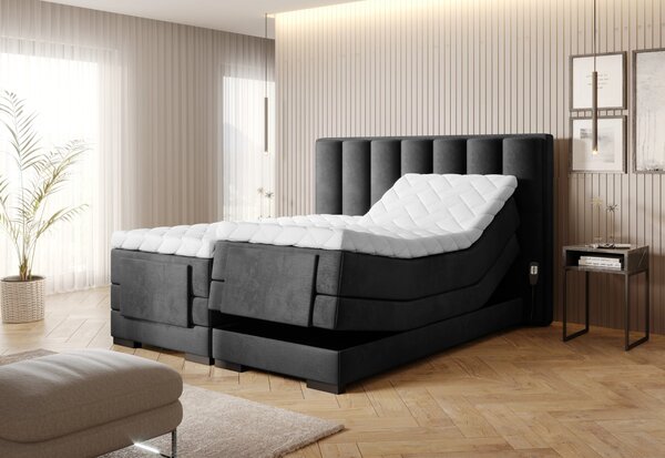 Boxspringová polohovací postel 140x200 VERION - antracitová