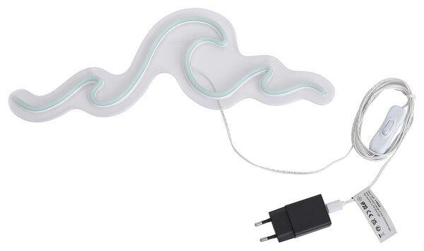 Neonová nástěnná lampa modrá vč. LED - Wave