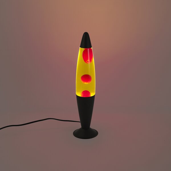 Lávová lampa žlutá s červeným voskem vč. LED - Molten Lava
