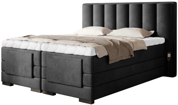 Boxspringová polohovací postel 140x200 VERION - antracitová