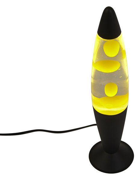 Lávová lampa čirá se žlutým voskem včetně LED - Molten Lava