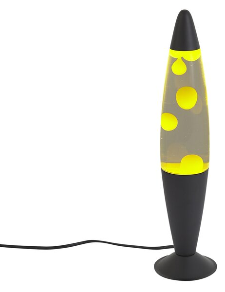 Lávová lampa čirá se žlutým voskem včetně LED - Molten Lava