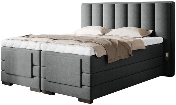 Boxspringová polohovací postel 140x200 VERION - tmavě šedá 2