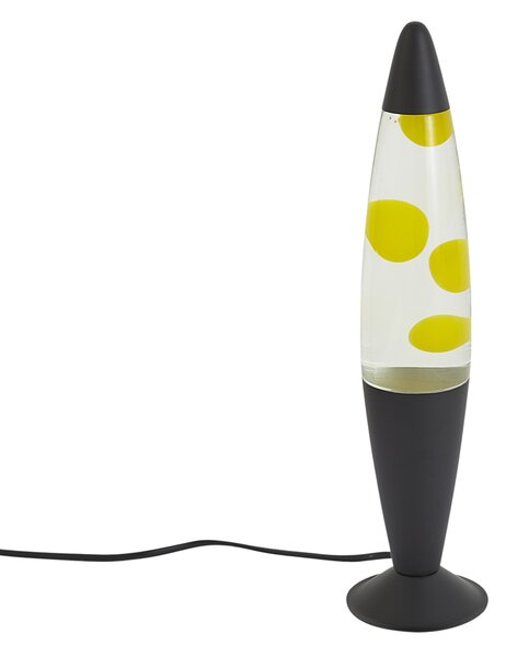 Lávová lampa čirá se žlutým voskem včetně LED - Molten Lava