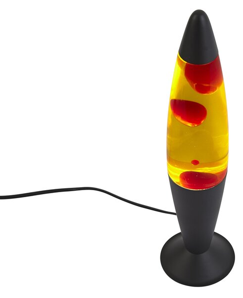 Lávová lampa žlutá s červeným voskem vč. LED - Molten Lava