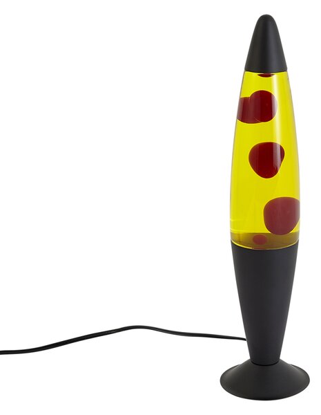 Lávová lampa žlutá s červeným voskem vč. LED - Molten Lava
