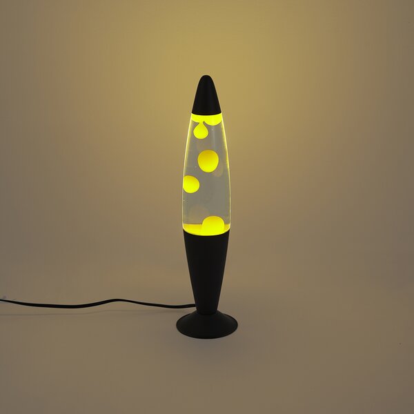 Lávová lampa čirá se žlutým voskem včetně LED - Molten Lava