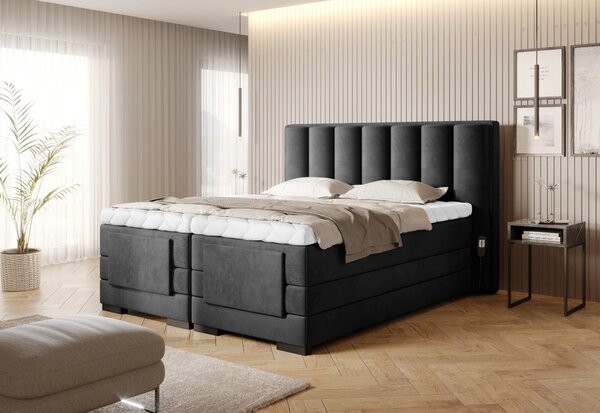 Boxspringová polohovací postel 140x200 VERION - antracitová