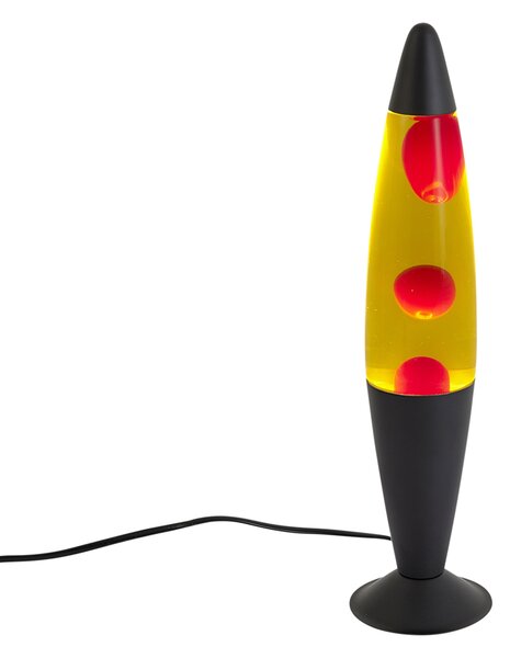 Lávová lampa žlutá s červeným voskem vč. LED - Molten Lava