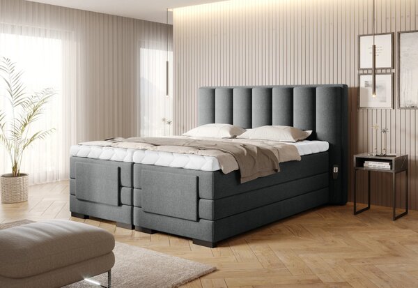 Boxspringová polohovací postel 140x200 VERION - tmavě šedá 2