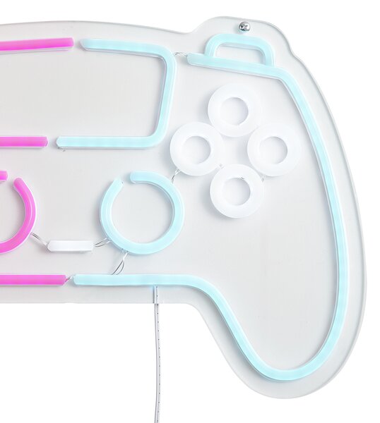 Neonová nástěnná lampa růžová s modrou včetně LED - Controller