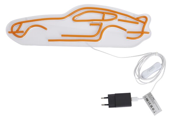 Neonová nástěnná lampa oranžová vč. LED - Auto