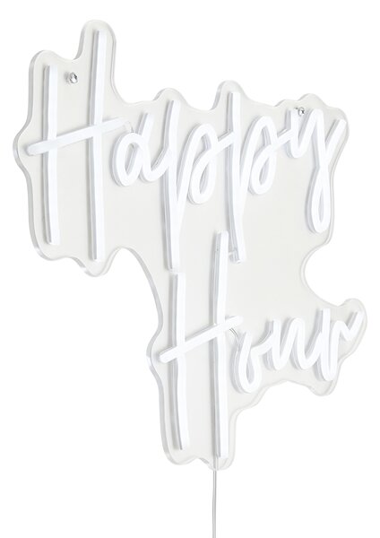 Neonové nástěnné svítidlo bílé vč. LED - Happy Hour