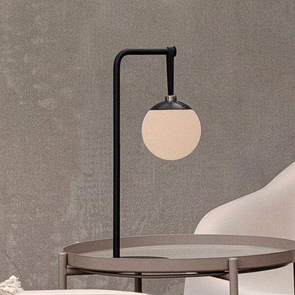 Dyberg Larsen LED dekorativní lampa na akumulátor Odin, černá/bílá, IP44, stmívatelný, Černá, Plast, Moderní
