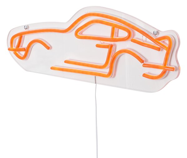 Neonová nástěnná lampa oranžová vč. LED - Auto