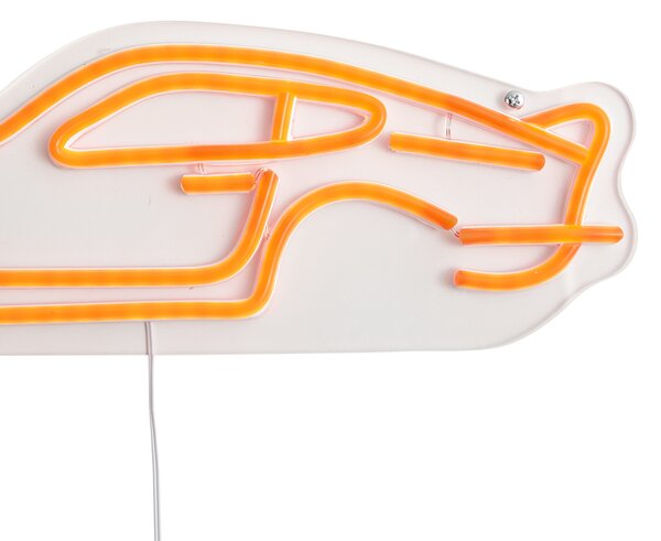 Neonová nástěnná lampa oranžová vč. LED - Auto