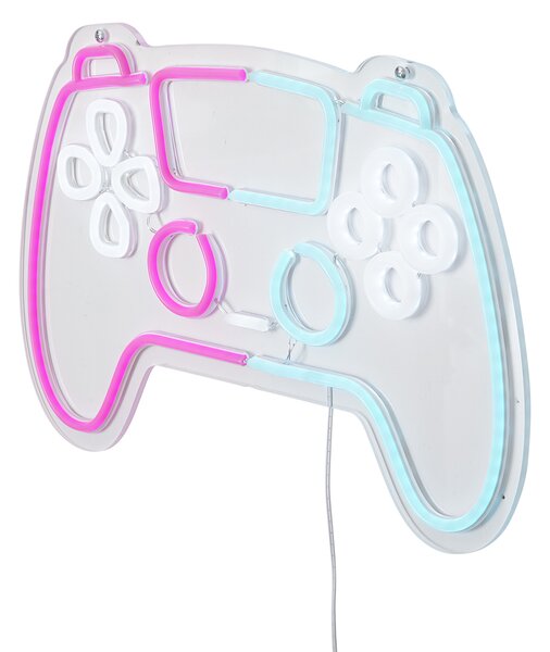 Neonová nástěnná lampa růžová s modrou včetně LED - Controller