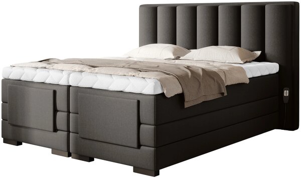 Boxspringová polohovací postel 140x200 VERION - tmavě hnědá
