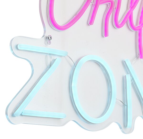 Neonové nástěnné světlo růžové s modrou vč. LED - Chill Zone