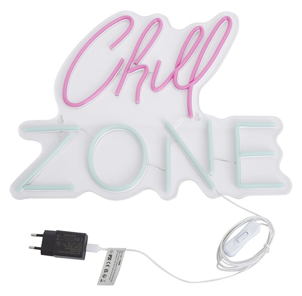Neonové nástěnné světlo růžové s modrou vč. LED - Chill Zone