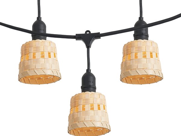 Bambusový světelný řetěz se zástrčkou 8m vč. LED 10 světel IP44 - Ibiz