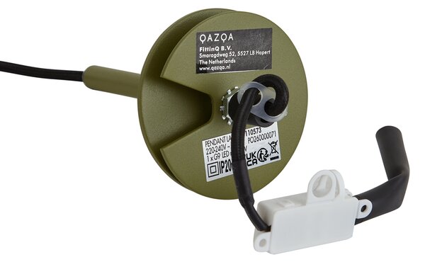 Moderní zelená závěsná lampa s integrovanou stropní deskou - Chuba