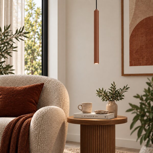 Moderní závěsná lampa Mocha s integrovanou stropní deskou - Chuba