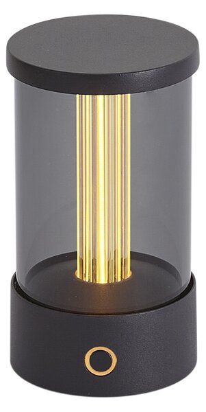 Venkovní stolní lampa černá dobíjecí vč. nabíjecí stanice IP65 - Grill