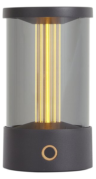 Venkovní stolní lampa černá dobíjecí vč. nabíjecí stanice IP65 - Grill