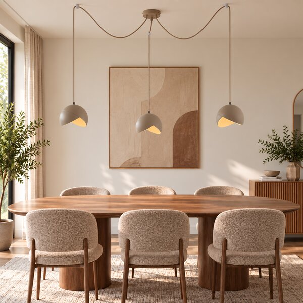 Designová závěsná lampa béžová s opálovým sklem 3-světlo - Tulip