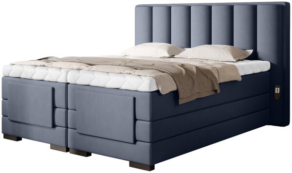Boxspringová polohovací postel 140x200 VERION - modrá