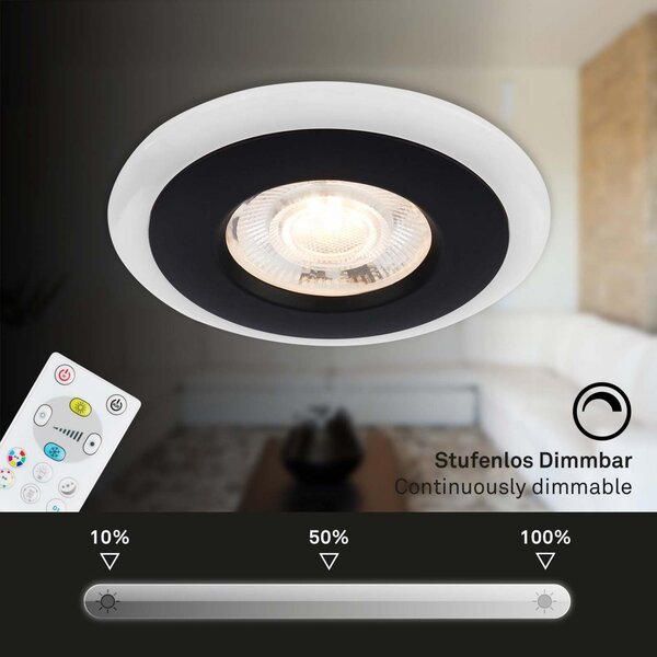 BRI 7040-035 LED vestavná svítidla sada, pr.8,4 cm, 3x LED, 5 W, 460 lm, černá - BRILONER