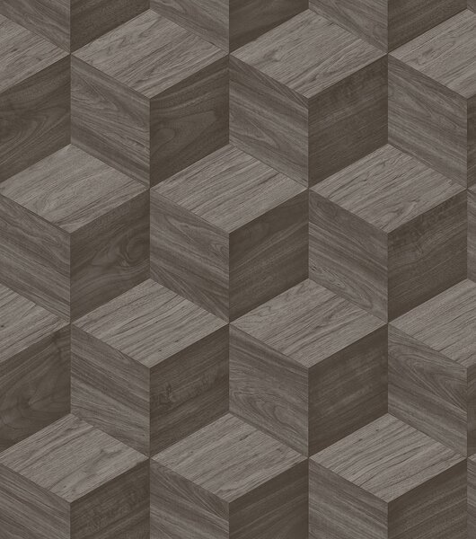 3D vliesová tapeta na zeď, tmavě šedá, imitace dřeva, RE521093, Renaissance, Design Id