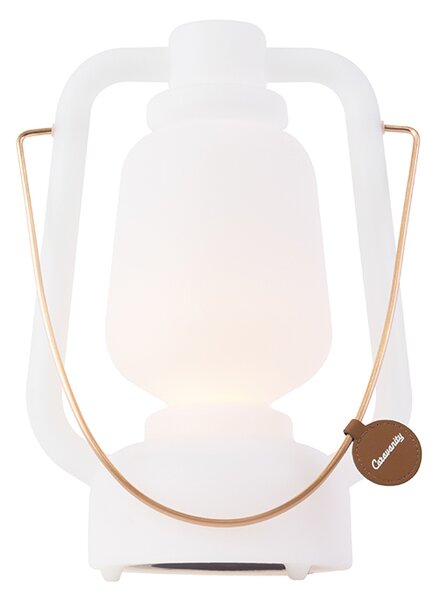 Stolní lampa dobíjecí 30 cm IP44 bílá - Storm Small