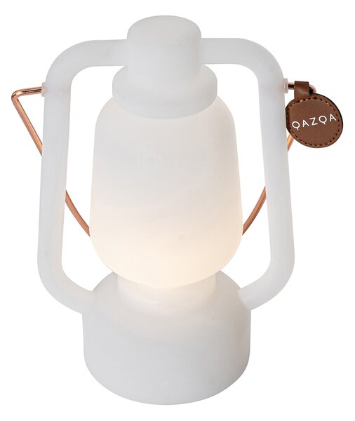 Stolní lampa dobíjecí 22 cm IP44 bílá - Storm Mini