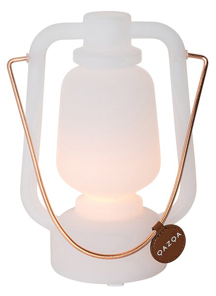 Stolní lampa dobíjecí 22 cm IP44 bílá - Storm Mini