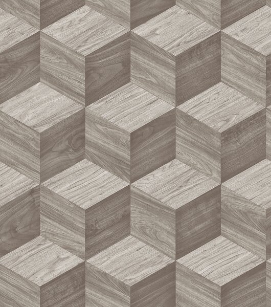 3D vliesová tapeta na zeď, šedá, imitace dřeva, RE521092, Renaissance, Design Id