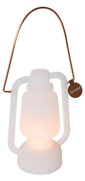 Stolní lampa dobíjecí 22 cm IP44 bílá - Storm Mini