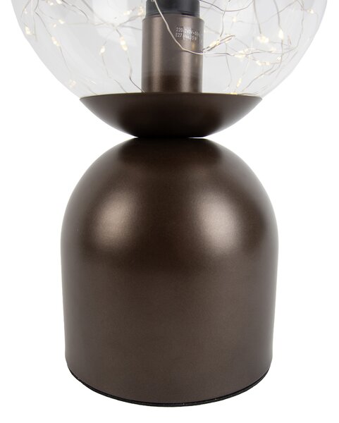 Stolní lampa Hotel Chic tmavě bronzová s čirým sklem vč. světelného kabelu E27 - Pallon Trend