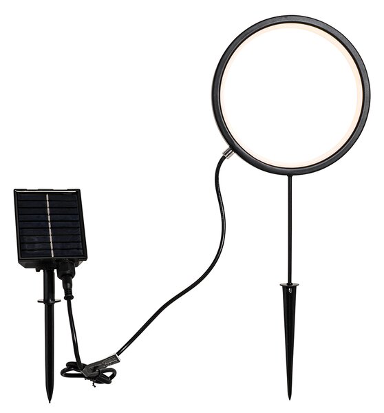 Sada 2 černých bodových svítidel 50 cm včetně dobíjecího LED a solárního IP65 - Adalind