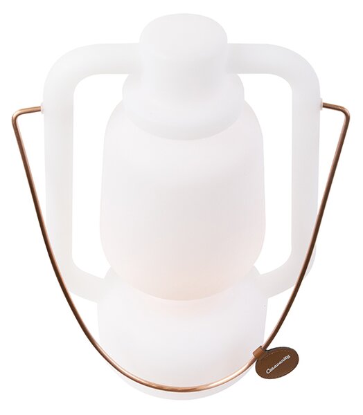 Stolní lampa dobíjecí 30 cm IP44 bílá - Storm Small
